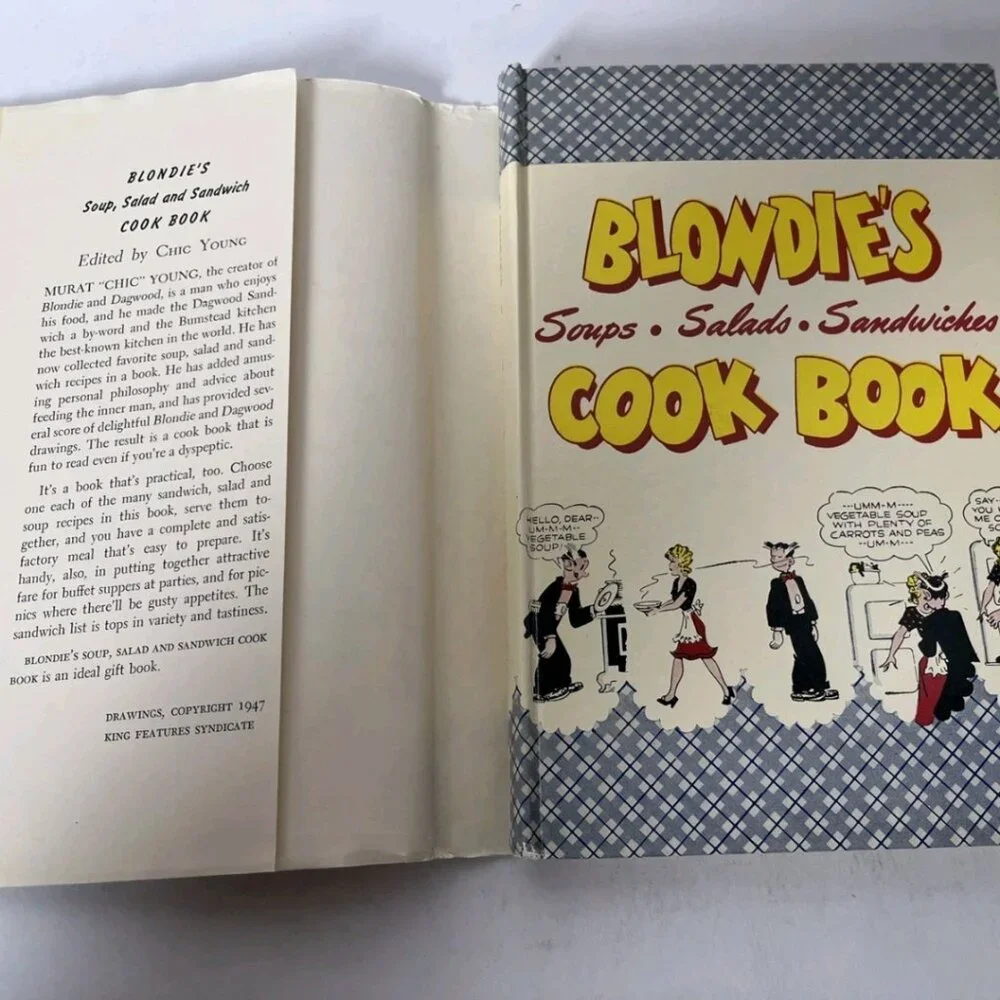 Vintage 1947 Blondie's Cook Book Chic Young Dagwood HC with Dust Jacket